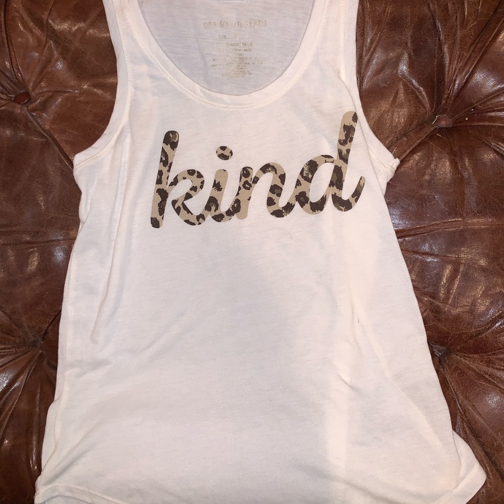 Graphic tank top. Cheetah letters